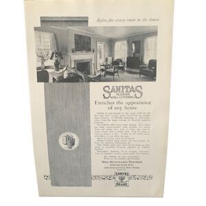 Vintage 1923 Sanitas Wall Coverings Ad Advertisement